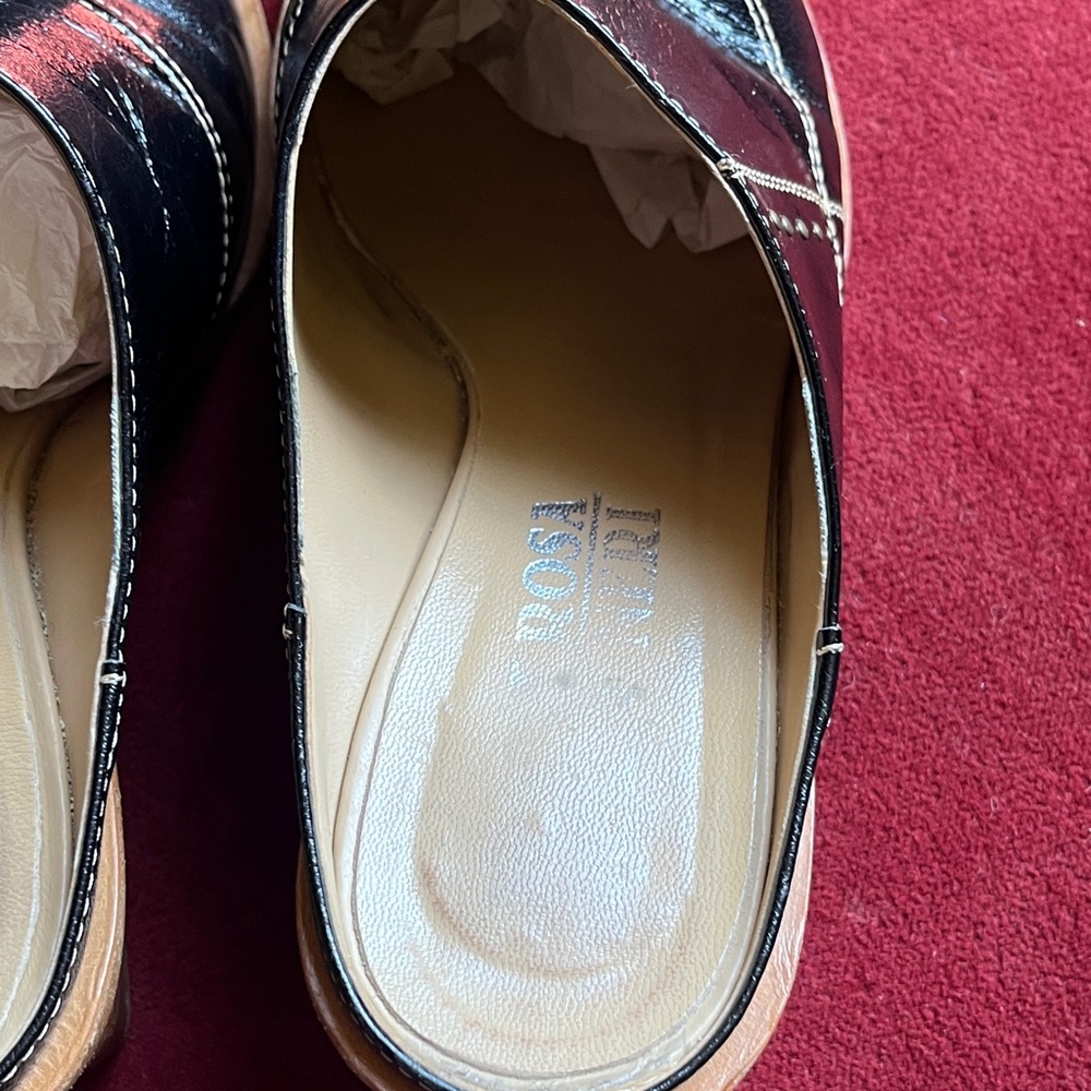 Black Leather Italian Mules - Picture 7 of 12
